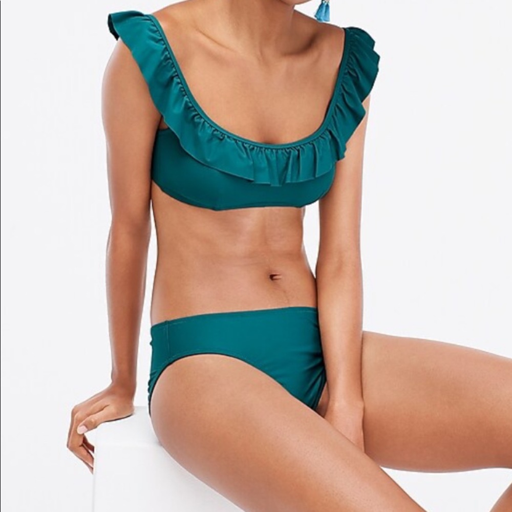NWT J.Crew Ruffle Swim Suit Top